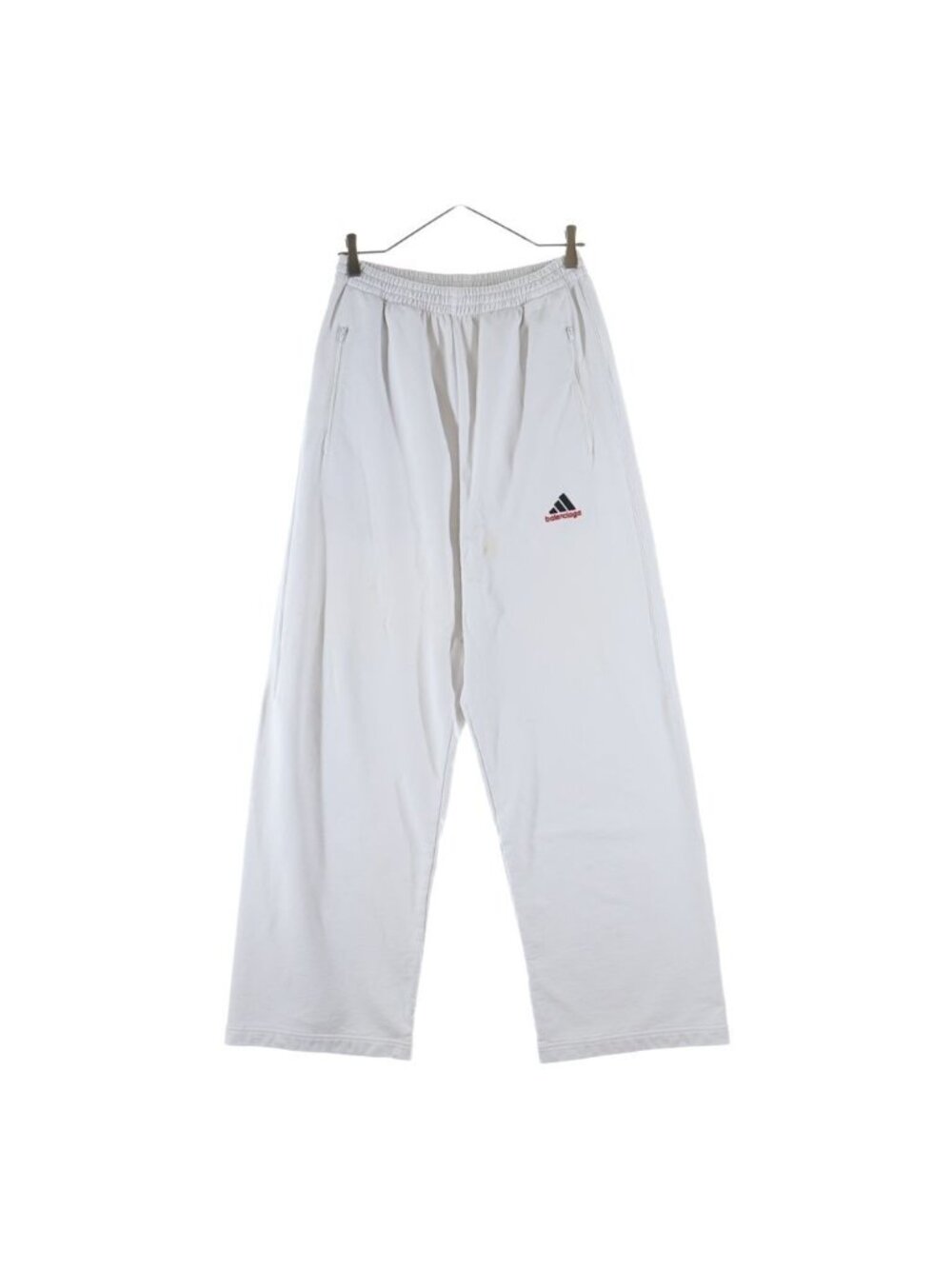 Balenciaga Adidas Logo Embroidery Wide Sweatshirt Pants White